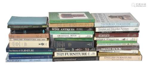 A collection of approximately 30 reference books on antiques