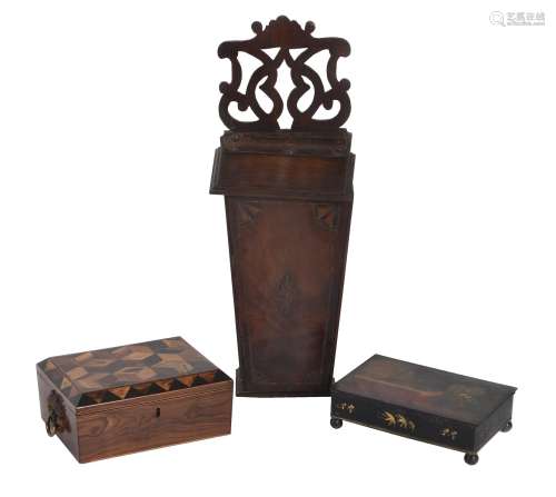 A Regency rosewood and specimen parquetry work box