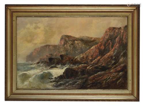 E. P. Constable (British fl. 1879) , Rocky coastal landscape