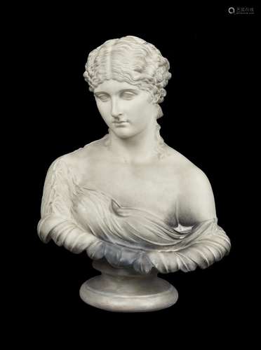 A Victorian Copeland Parianware bust of Clytie