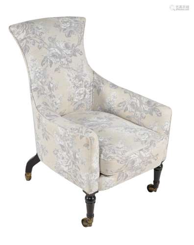 A Regency mahogany and upholstered armchair