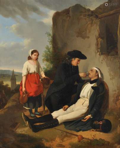 French School (19th century) , The wounded soldier