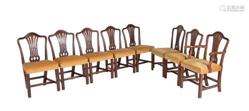 A set of eight mahogany dining chairs in George III style