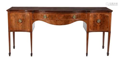 A George III mahogany and inlaid sideboard