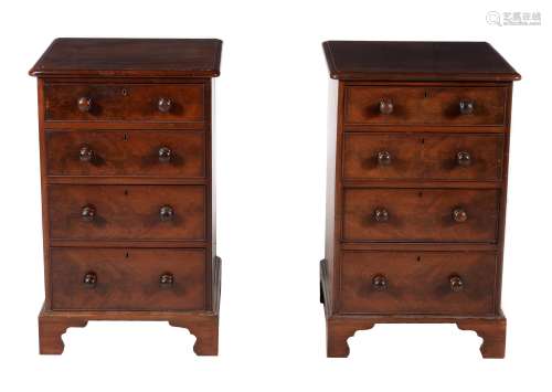 A pair of mahogany pedestal chests