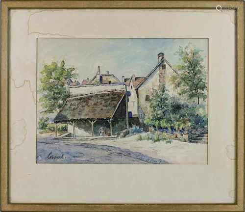 Laval, Karl (St. Ingbert 1901 - 1991 St. Ingbert), Häuser, Aquarell, links unt. sign., 23 x 31 cm (