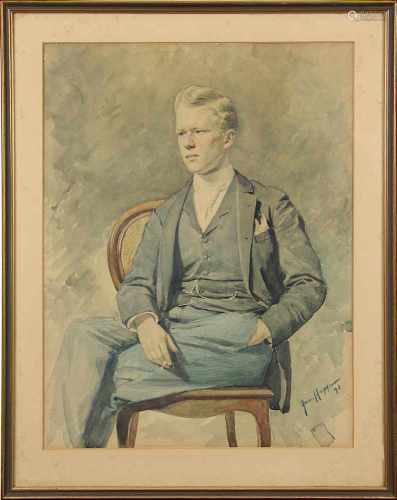 Happ, Jakob (Frankfurt 1861 - 1936 Frankfurt), Portrait eines jungen Mannes, evtl. Selbstportrait