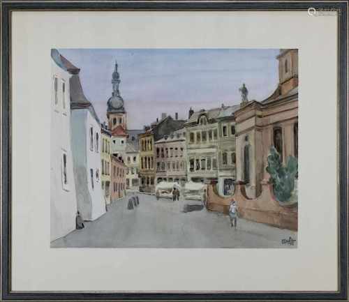 Eberle, Richard (Sulzbach-Altenwald 1918 - 2001 Saarbrücken), Blick in die Saarbrücker