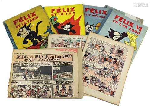 Pat Sullivan, Konvolut Hefte Hachette zu Félix Le Chat, Paris 1930er Jahre, als Heft vorhanden: 
