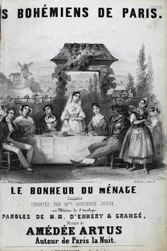Sammelband mit zahlreichen Liedern, Paris um 1840, jeweils dekorativer lithographierter Titel, mit