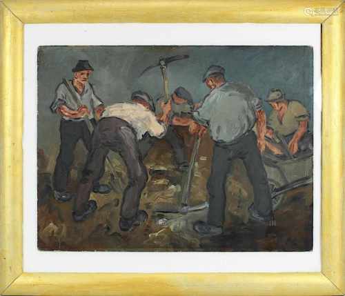 Hoppstädter, Georg Friedrich (Saarbrücken 1906 - 1987 Saarbrücken) Straßenarbeiter, Öl auf