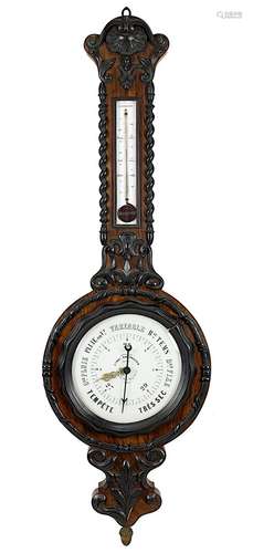 Großes prunkvolles Barometer mit Thermometer, Maison de L`Ing. Chevallier, Paris 19. Jh., auf