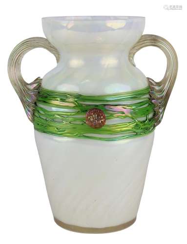 Benedikt von Poschinger, Kristallglasfabrik Oberzwieselau um 1900, mundgeblasene Vase aus