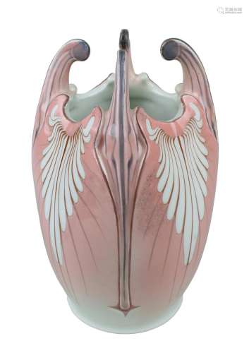 Seltene Meissen Jugendstil-Vase, passend zum Flügelmusterservice, Entwurf von Rudolf Hentschel 1901,