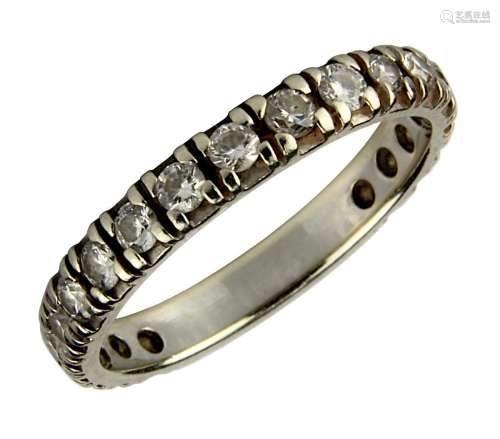 Weißgold-Memory-Ring mit Brillanten, 585 Weißgold gepunzt, mit 20 Diamanten im Brillantschliff, zus.