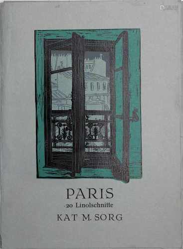Lackenmacher - Sorg, Katja (Braunfels 1921) Paris - Mappe mit 7 von 20 Farblinolschnitten, erste