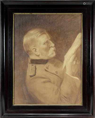 Zirges, Willy (Leipzig 1867 - 1938 Berlin), Bildnis eines preußischen Beamten beim Lesen,