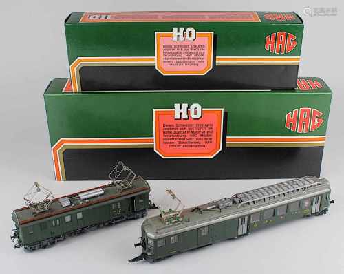 2 Lokomotiven: Schweiz und Österreich 2. H. 20. Jh.: HAG Triebwagen BDe 4/4 SBB in Grün Spur H0, L