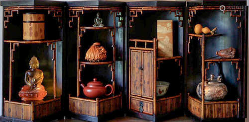 A LACQUER WITH XIANGFEI BAMBOO BOX