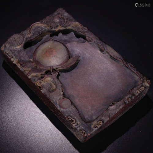 A PURPLE DUAN STONE CARVED INK SLAB