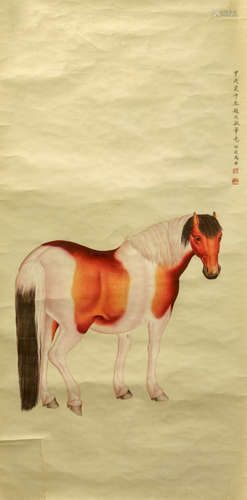 A HORSE PATTERN PAINTING BY MAJIN