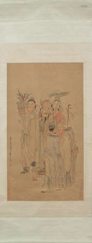 A FIGURE STORY PATTERN PAINTING BY HUANGSHEN