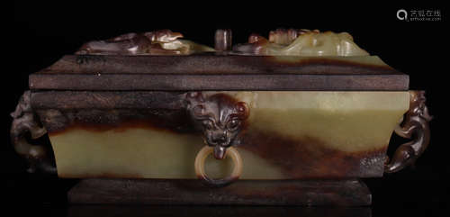 A HETIAN JADE CARVED BOX