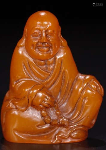 A TIANHUANG STONE CARVED ARHAT BUDDHA STATUE