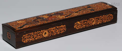 A SUANZHI WOOD EMBEDED HUANGYANG WOOD BOX