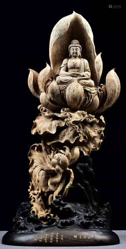 A CHENXIANG WOOD CARVED BUDDHA STATUE