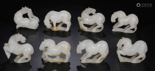 SET OF HETIAN JADE HORSE SHAPED PENDANT