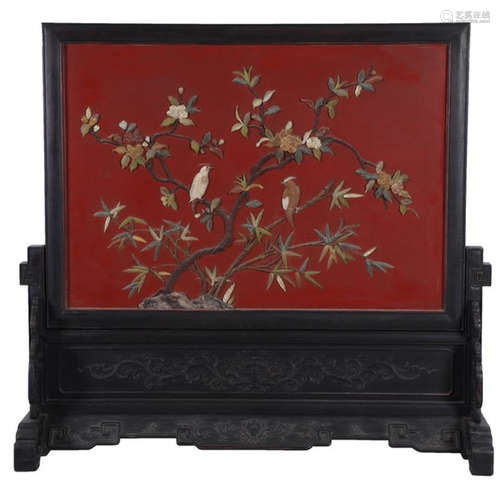 A ZITAN WOOD LACQUER SCREEN