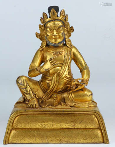 A GILT BRONZE CASTED BUDDHA STATUE