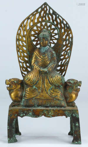 A GILT BRONZE CASTED BUDDHA STATUE