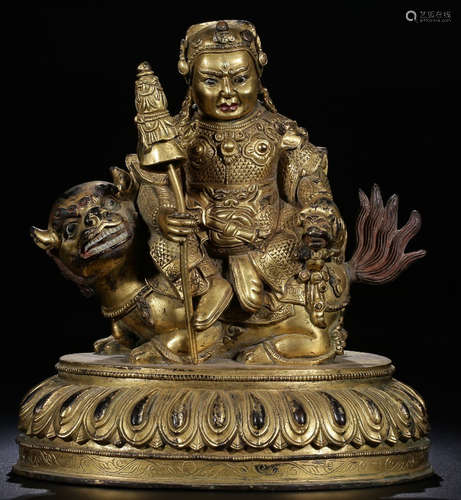 A GILT BRONZE CASTED BUDDHA STATUE