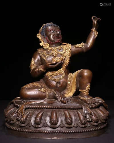 A GILT BRONZE CASTED BUDDHA STATUE