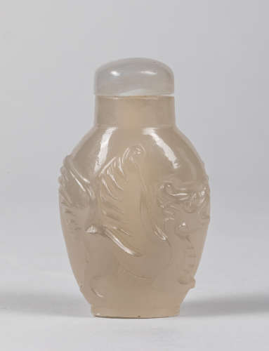 Chinese Antique Cameo Agate Snuff Bottle