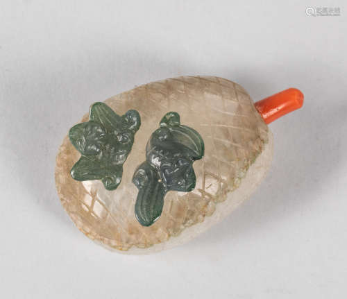 19th Chinese Carved Crystal Snuff Bottle