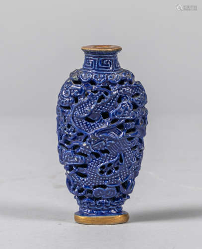 Chinese Carved Porcelain Snuff Bottle