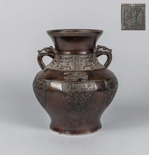 Japanese Antique Meiji period Bronze Vase