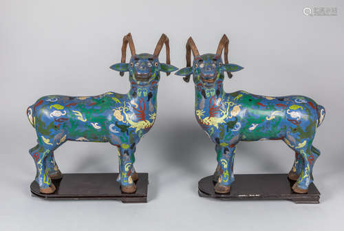 Chinese Old Export Cloisonne Figure of Goat