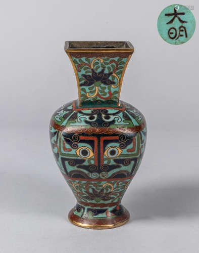 Chinese Antique Cloisonne Cabinet Vase