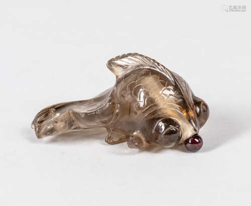 Antique Chinese Carved Tea Crystal Snuff Bottle