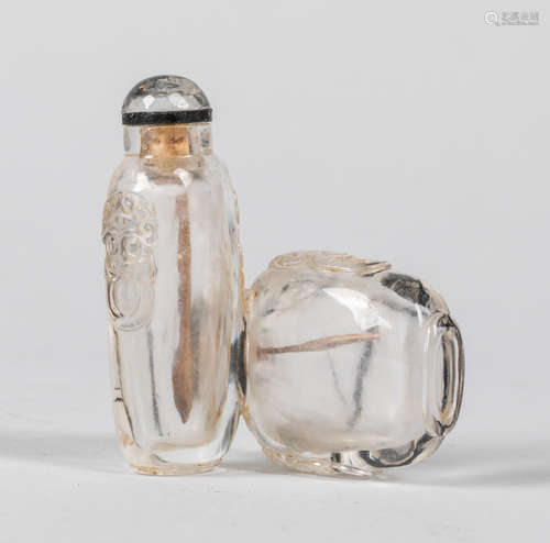 Important 18th Chinese Antique Rock Crystal Snuff Bottle