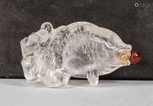 Antique Chinese Carved Rock Crystal Snuff Bottle