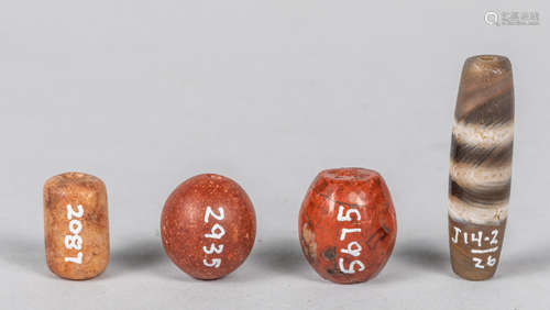 Group Of Tibetan Old Agate Beads