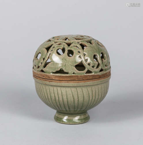 Korean Josen Dynasty Antique Celadon Porcelain Censer