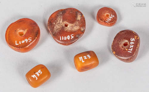 Group Of Tibetan Old Amber Beads