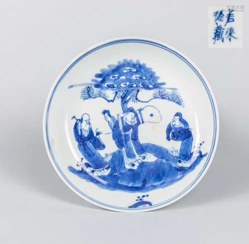 Kangxi Period Chinese Antique Blue White Porcelain Plate