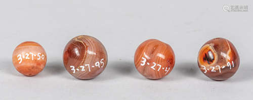 Set Of Tibetan Old Cameo Agate Beads